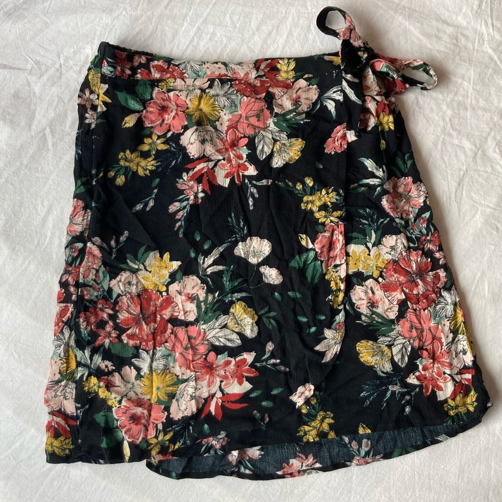 Black Floral Skirt